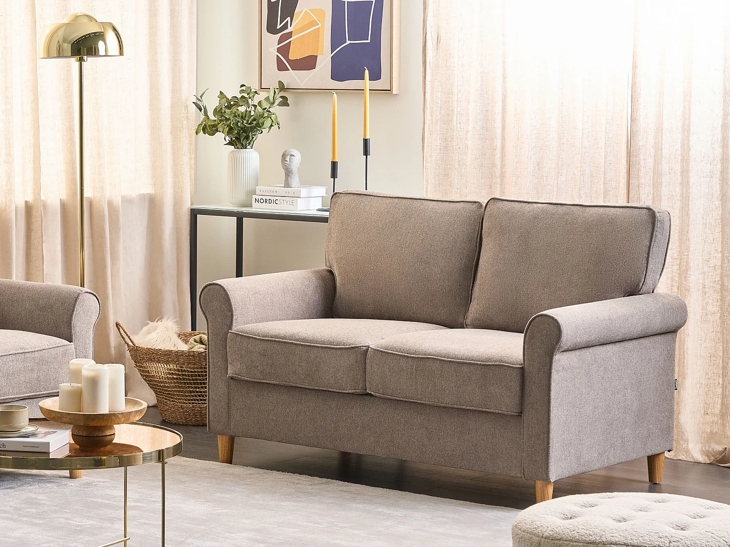 Canapé RONNEBY Tissu Marron clair 2 places