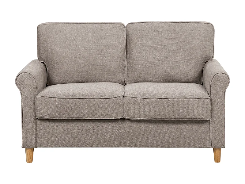 2-Sitzer Sofa braun/hellbraun aus Stoff gepolstert Retro-Stil modern Ronneby