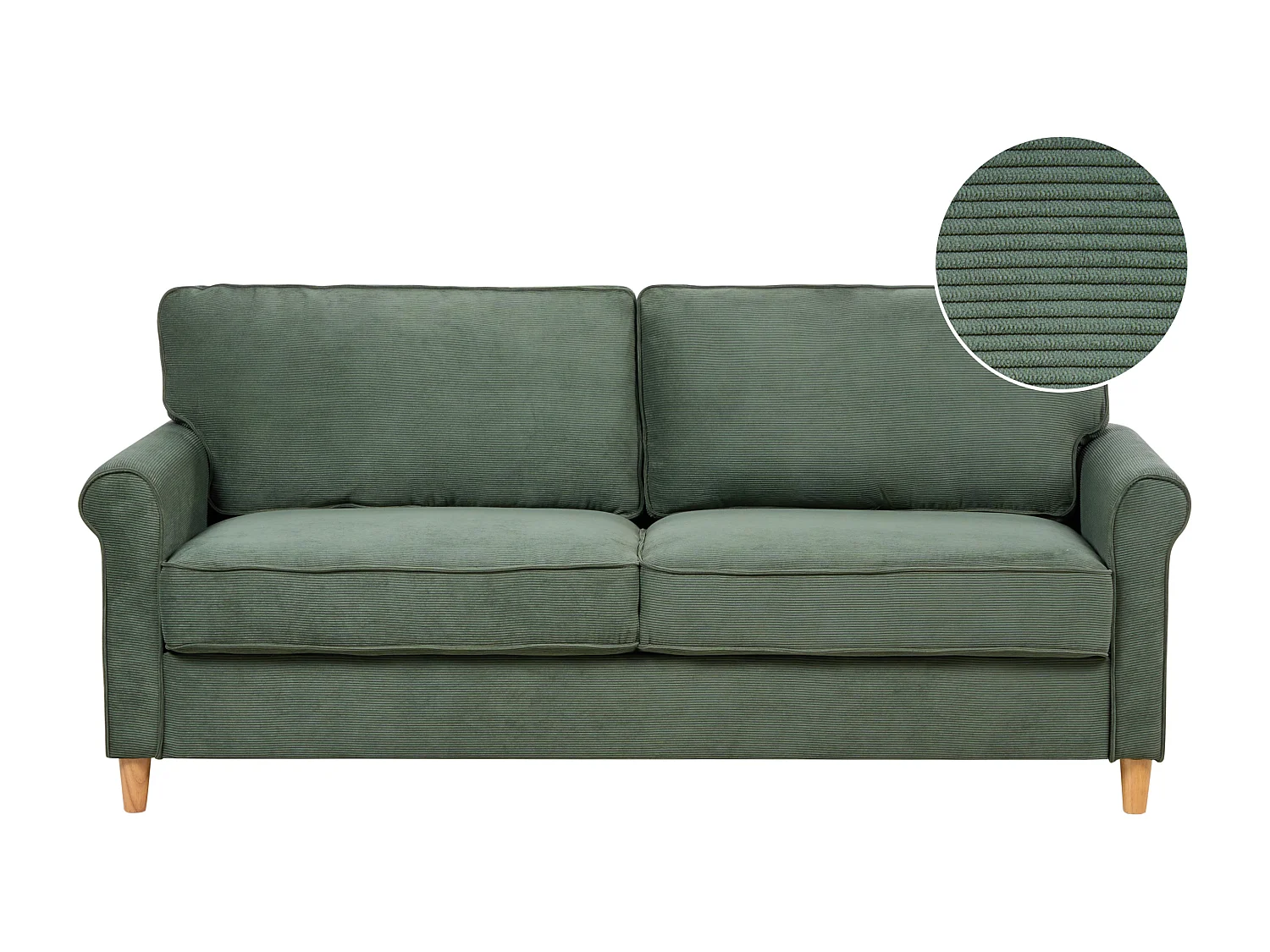 Canapé 3 places RONNEBY Velours côtelé Vert foncé