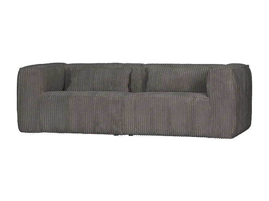 Canapé 3,5 places en tissu côtelé BEAN - Gris foncé