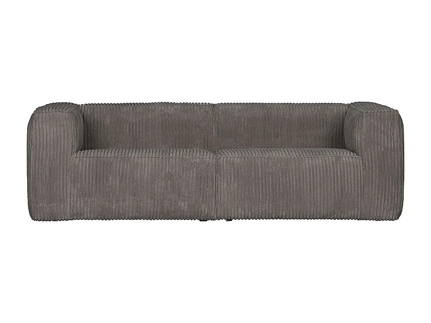 Canapé 3,5 places en tissu côtelé BEAN - Gris foncé