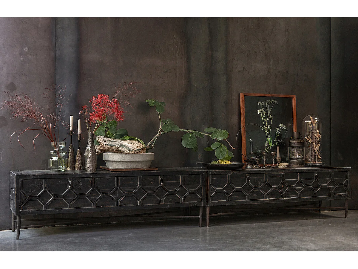 BEQUEST - Meuble TV en bois recyclé noir