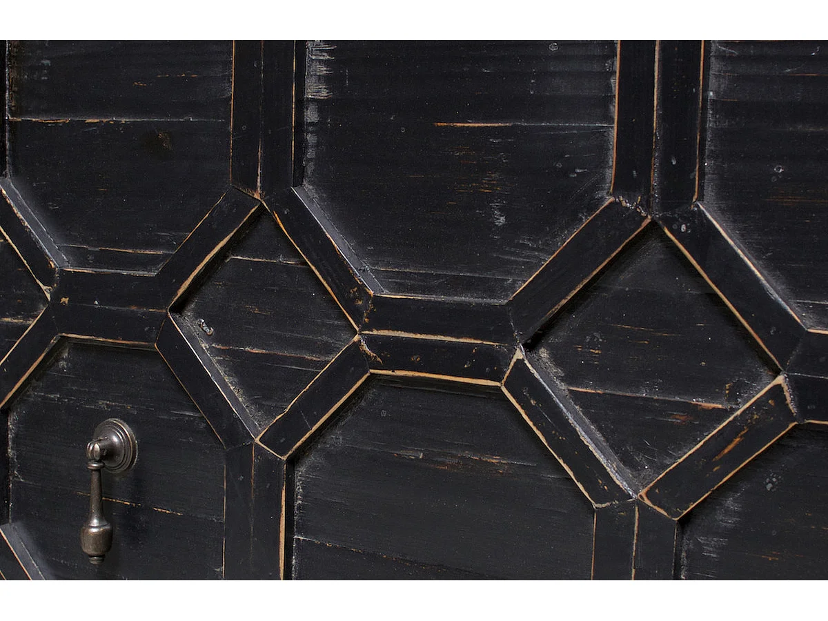 BEQUEST - Meuble TV en bois recyclé noir