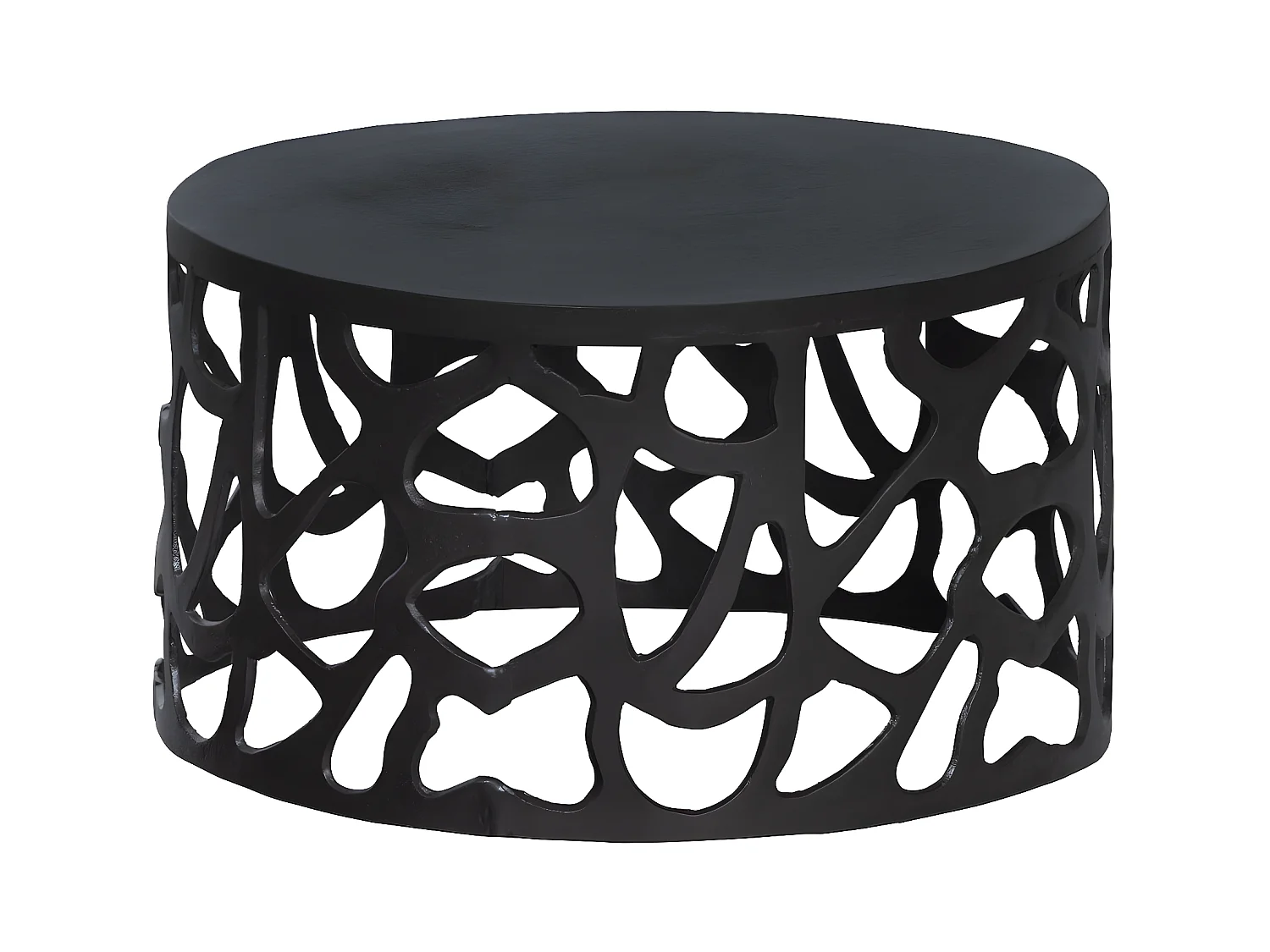 JASPER - Table basse ronde en métal noir D 64