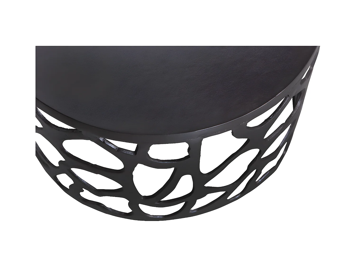 JASPER - Table basse ronde en métal noir D 64