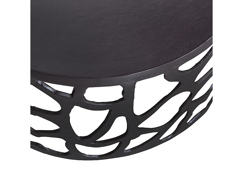 Table basse design ronde 64cm en métal noir CASPER