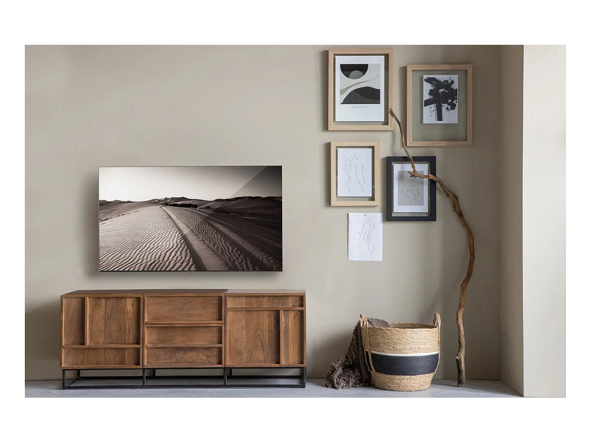 FORREST - TV-Möbel aus dunkelbraunem Holz L 140