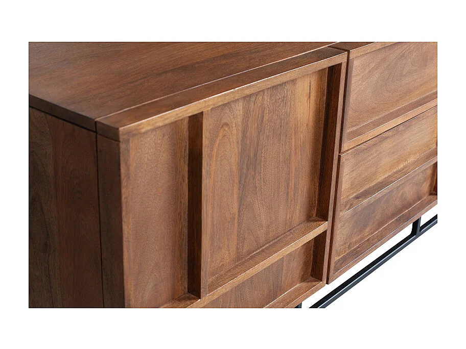 FORREST - TV-Möbel aus dunkelbraunem Holz L 140