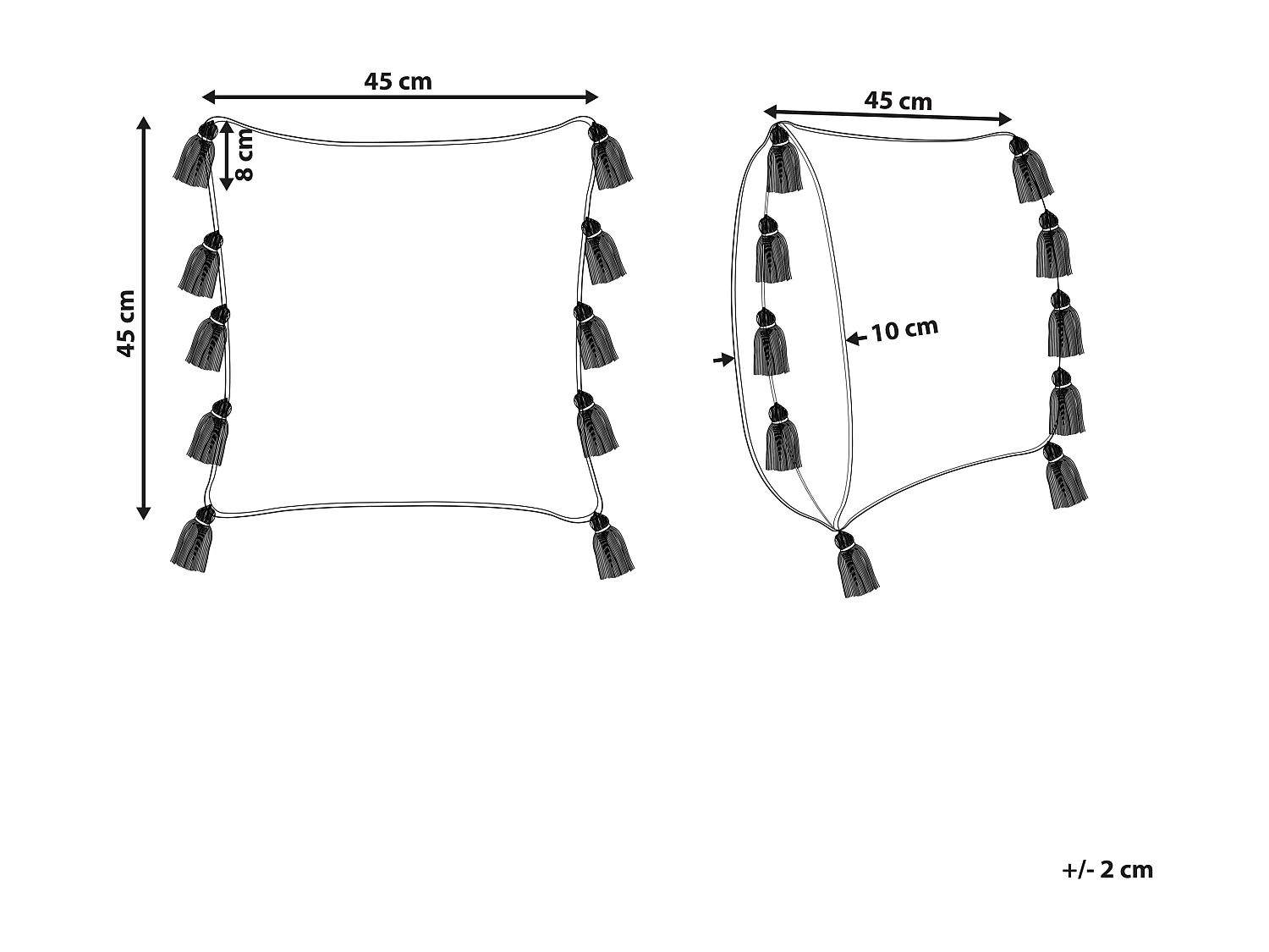 Dekokissen BOUVARDIA Baumwolle 45 x 45 cm Grau ZickZack-Muster