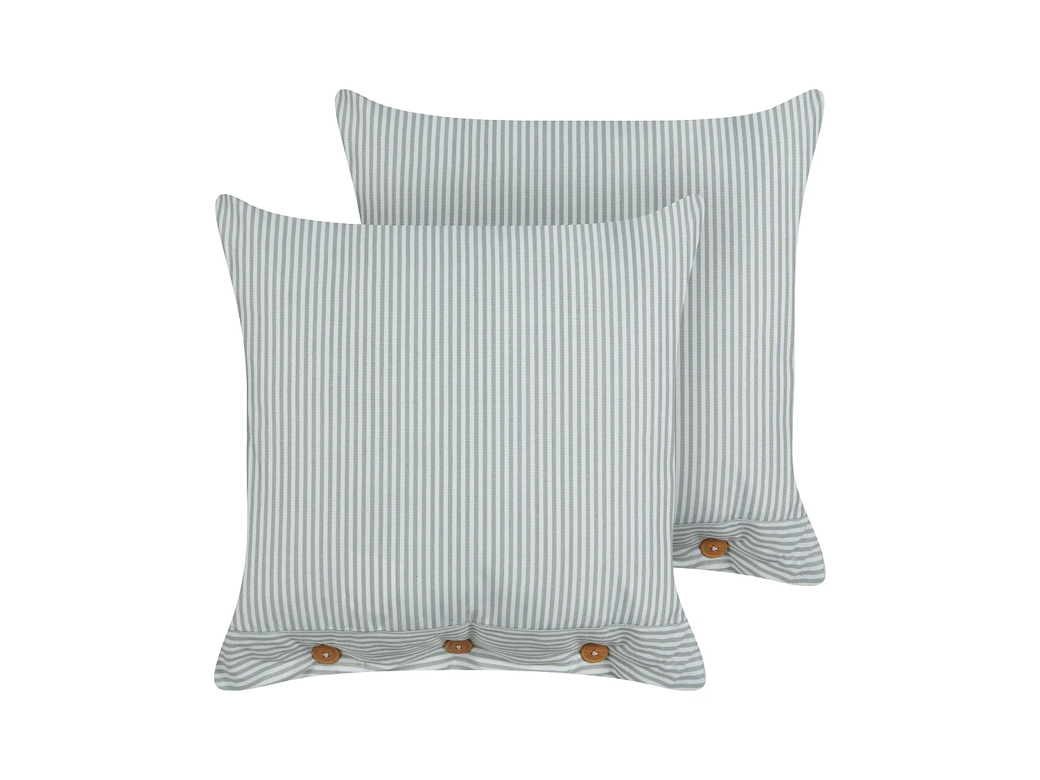 Dekokissen 2er Set SEBRINE 45 x 45 cm Mintgrün Streifenmuster