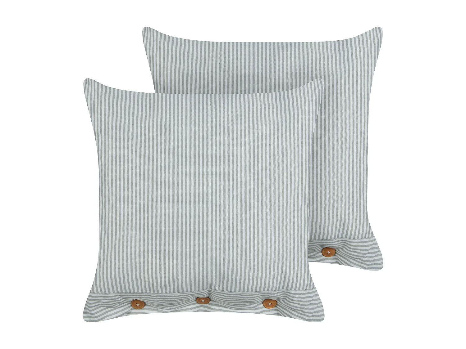 Dekokissen 2er Set SEBRINE 45 x 45 cm Mintgrün Streifenmuster