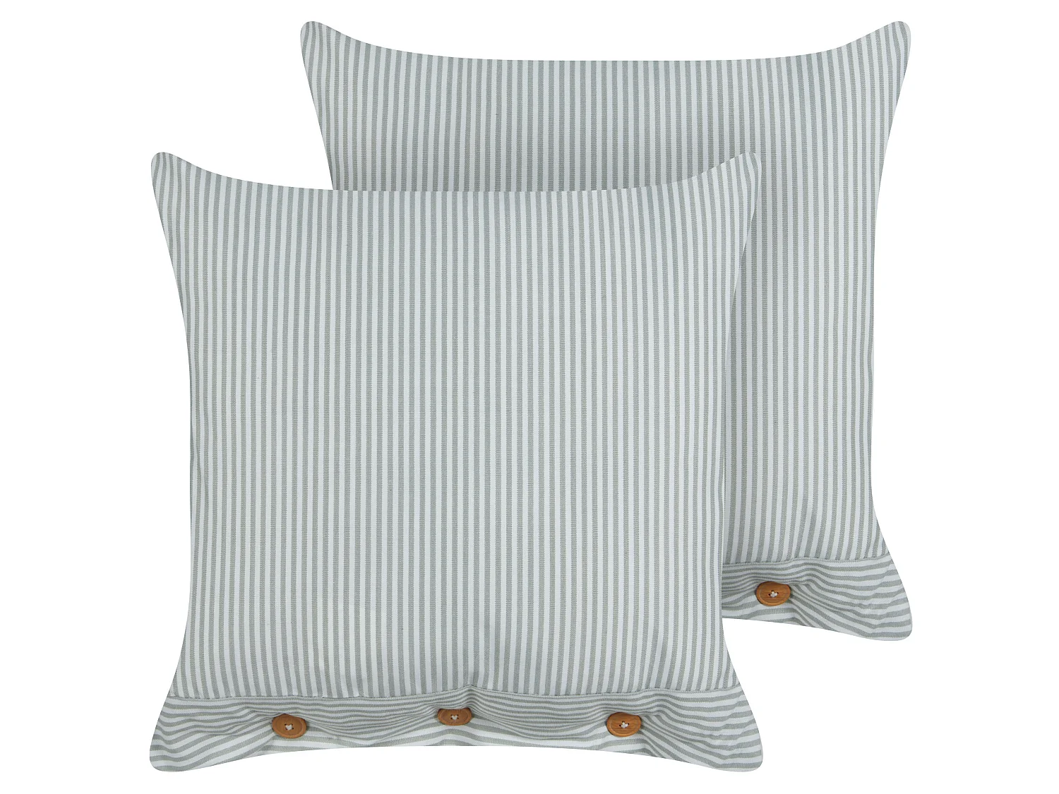 Lot de 2 coussins décoratifs SEBRINE 45 x 45 cm Vert menthe À rayure
