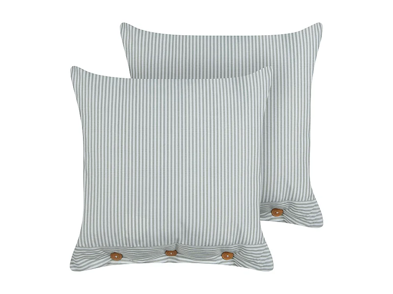 Lot de 2 coussins décoratifs SEBRINE 45 x 45 cm Vert menthe À rayure