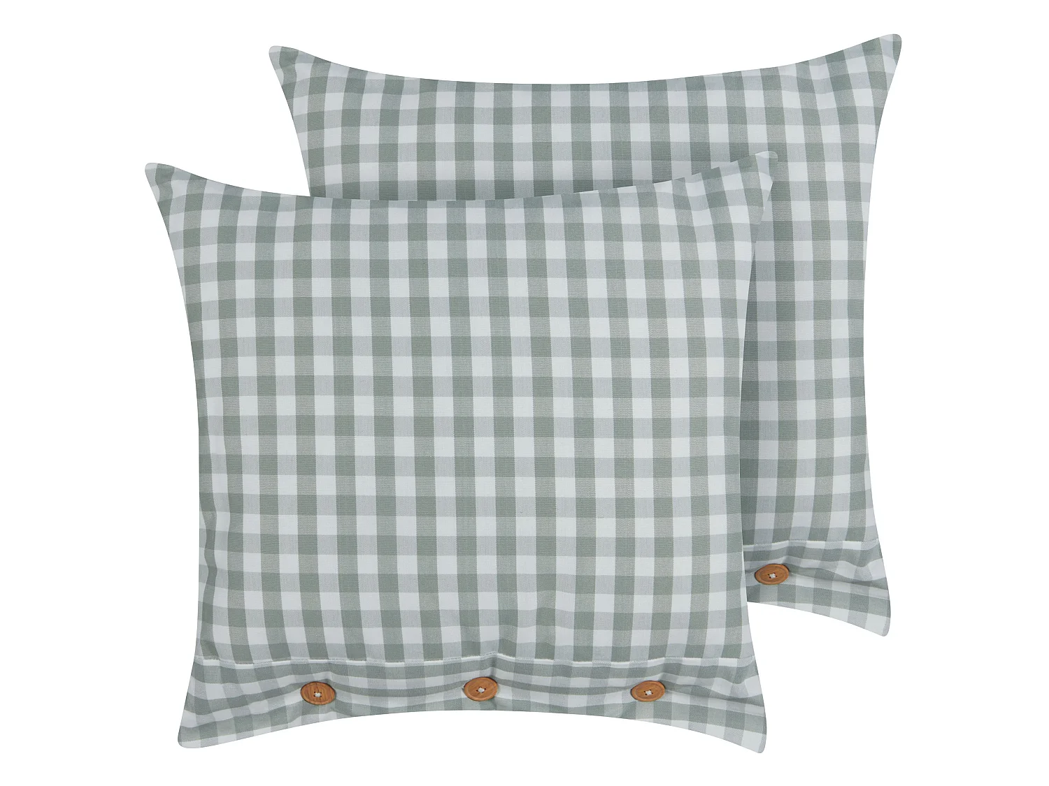 Lot de 2 coussins décoratifs TALYA 45 x 45 cm Vert menthe À carreaux