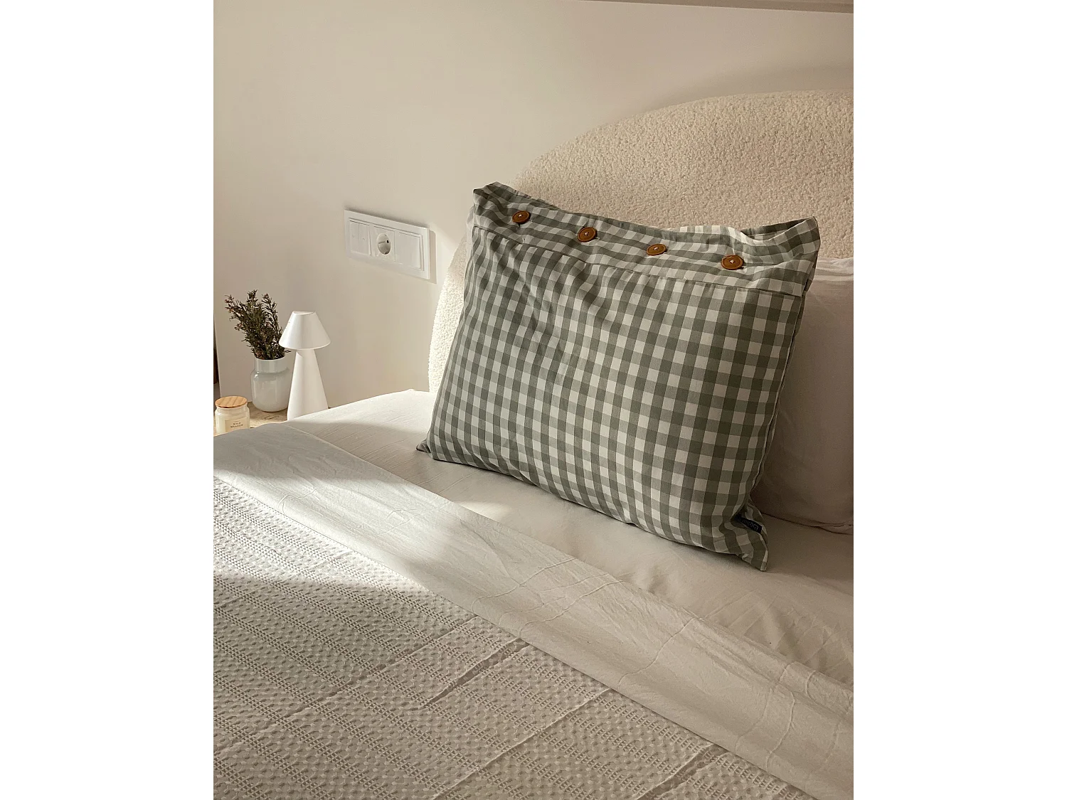 Set van 2 decoratieve kussens TALYA 40 x 60 cm Mintgroen Geblokt patroon