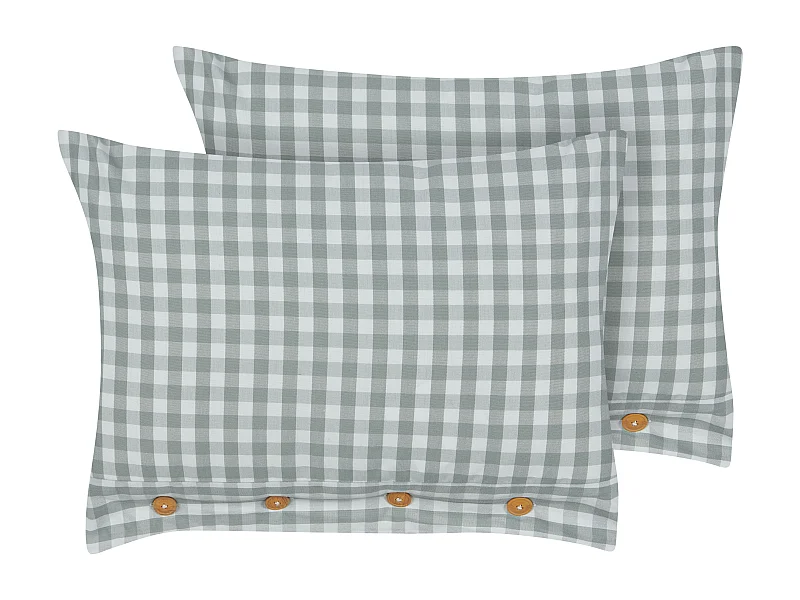 Dekokissen 2er Set TALYA 40 x 60 cm Mintgrün Kariertes Muster