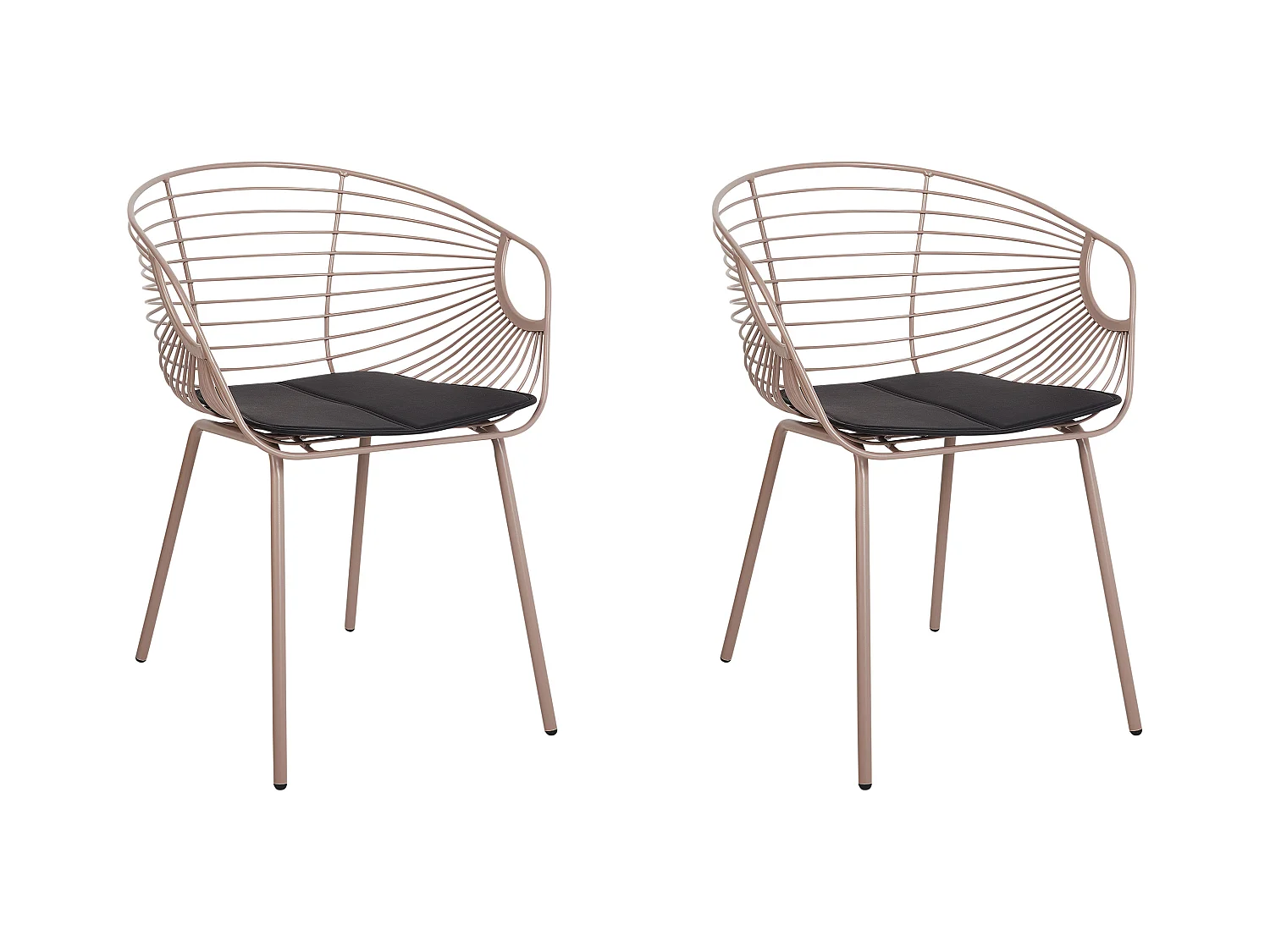 Lot de 2 chaises de salle à manger HOBACK Métal Beige