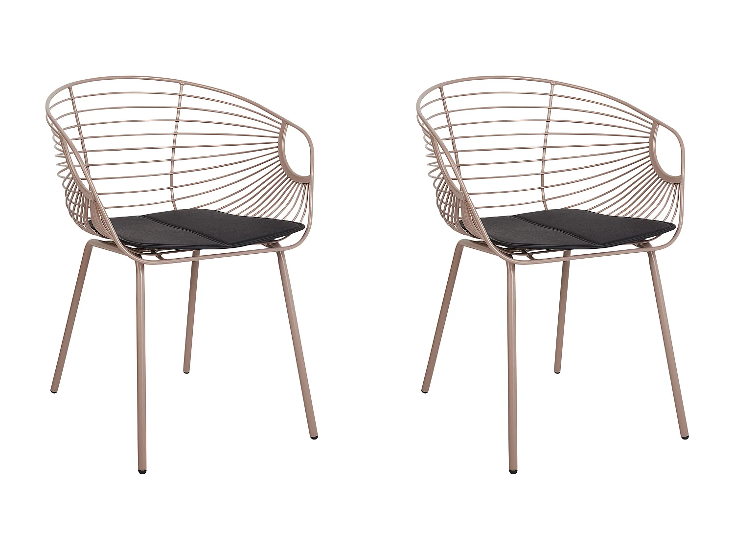 Lot de 2 chaises de salle à manger HOBACK Métal Beige