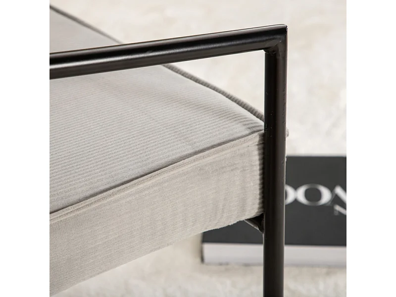 Fauteuil Design Velours Côtelé "Rakel" 78cm Gris