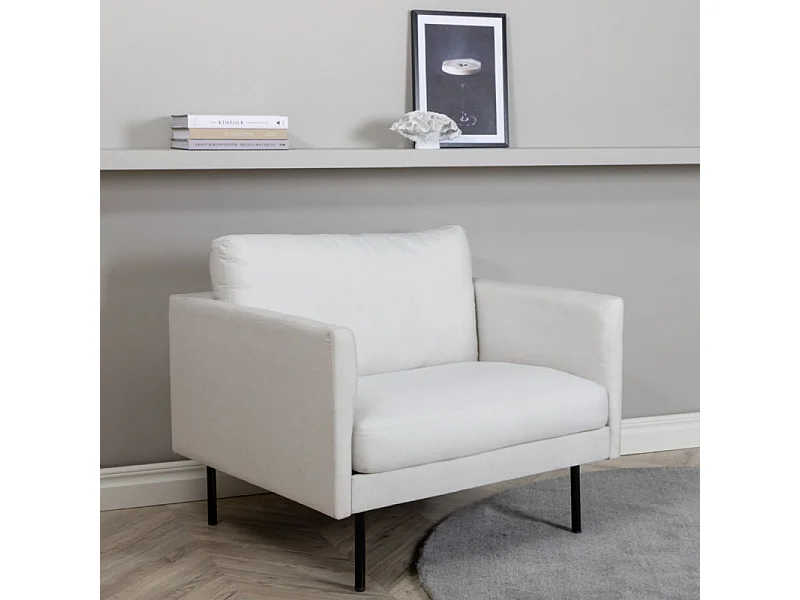 Fauteuil en Tissu "Zoom" 95cm Beige Clair