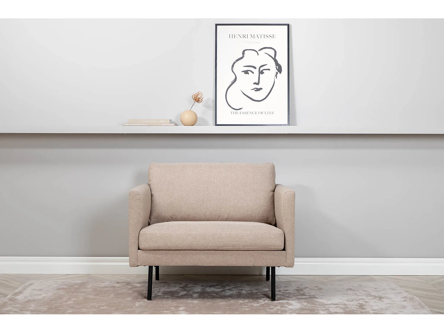 Fauteuil en Tissu "Zoom" 95cm Beige