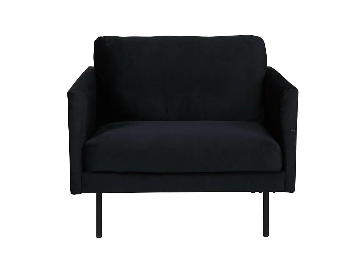 Fauteuil en Velours "Zoom" 95cm Noir