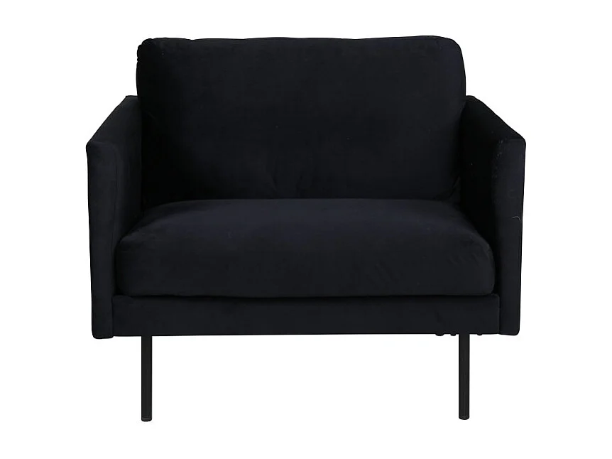 Fauteuil en Velours "Zoom" 95cm Noir