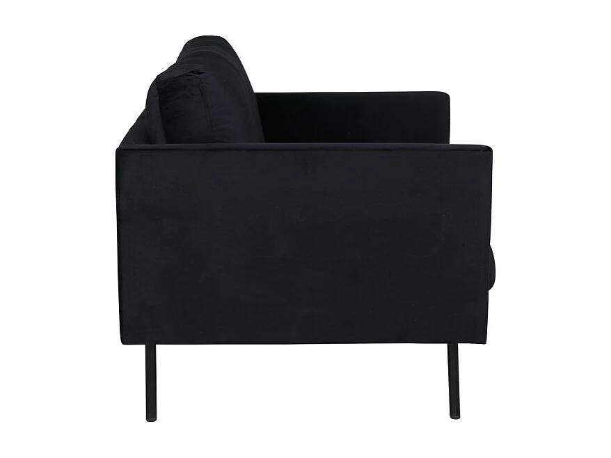 Fauteuil en Velours "Zoom" 95cm Noir