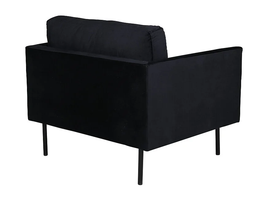 Fauteuil en Velours "Zoom" 95cm Noir