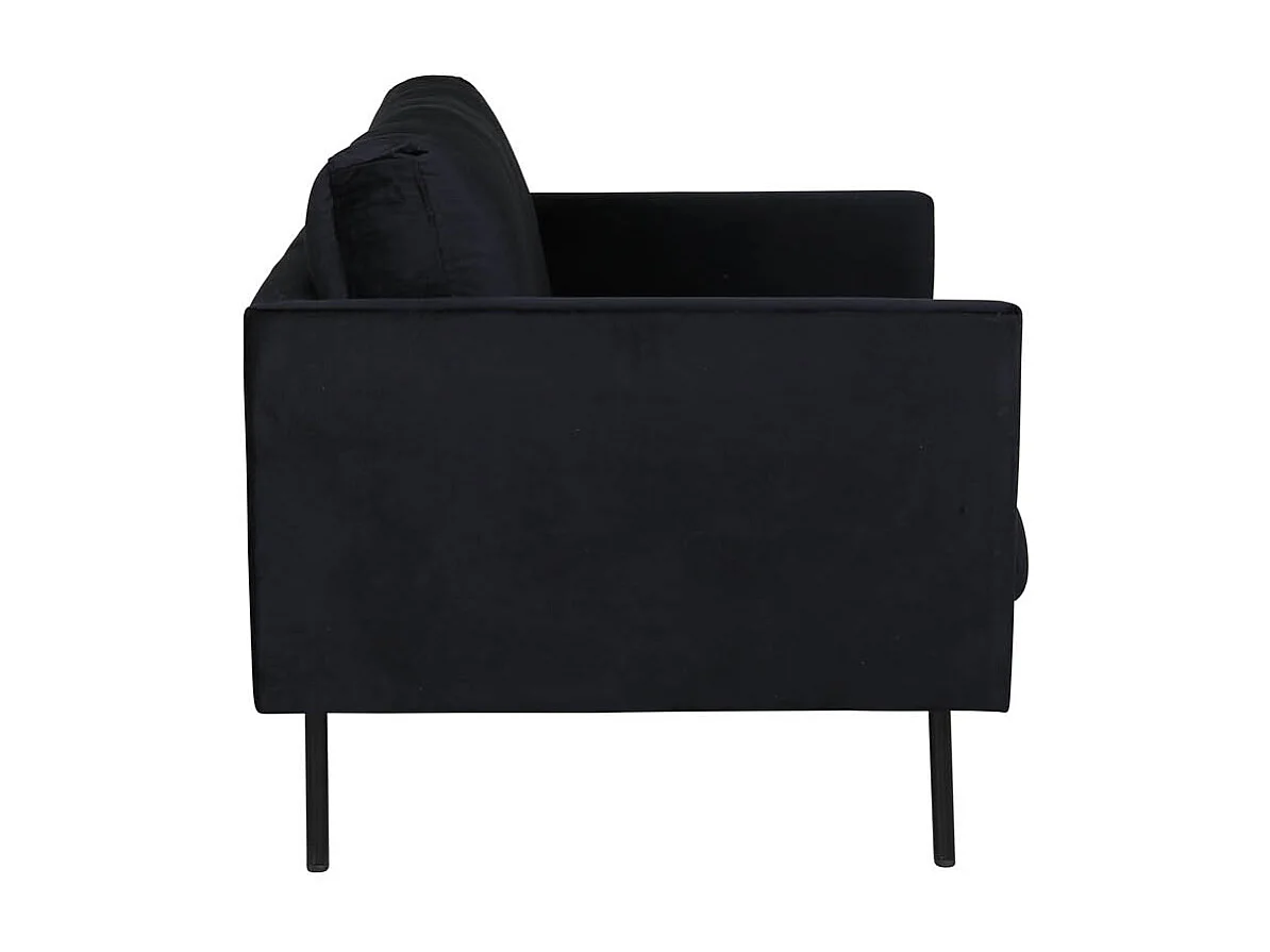 Zoom fauteuil velours noir.