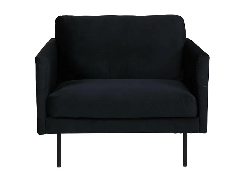 Fauteuil en Velours "Zoom" 95cm Noir