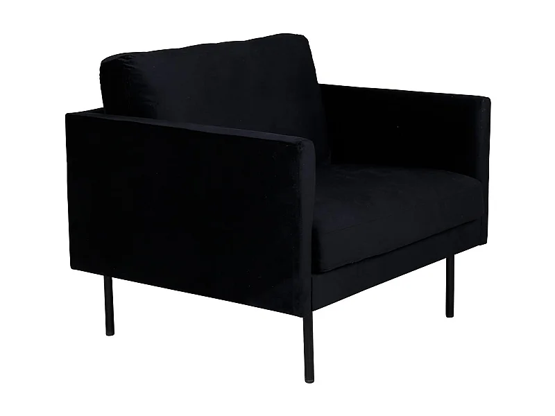 Fauteuil en Velours "Zoom" 95cm Noir