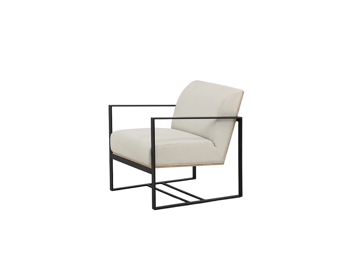 Fauteuil Design "Kansas" 83cm Blanc Cassé