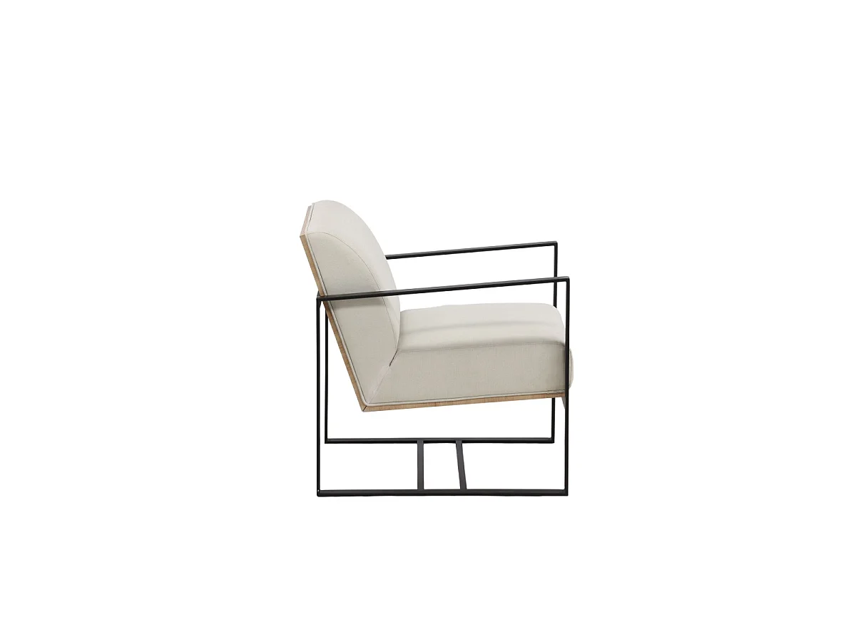 Fauteuil Design "Kansas" 83cm Blanc Cassé