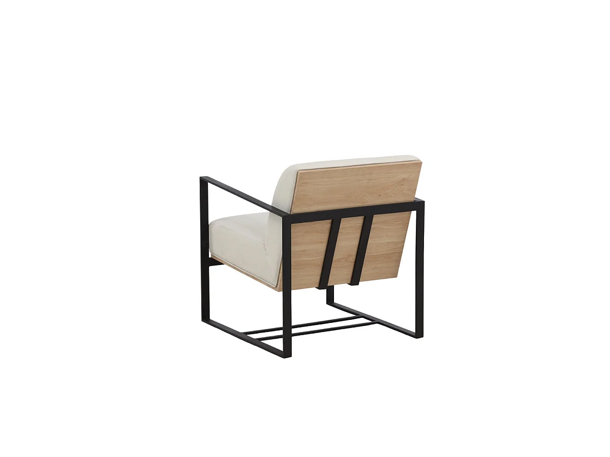 Fauteuil Design "Kansas" 83cm Blanc Cassé
