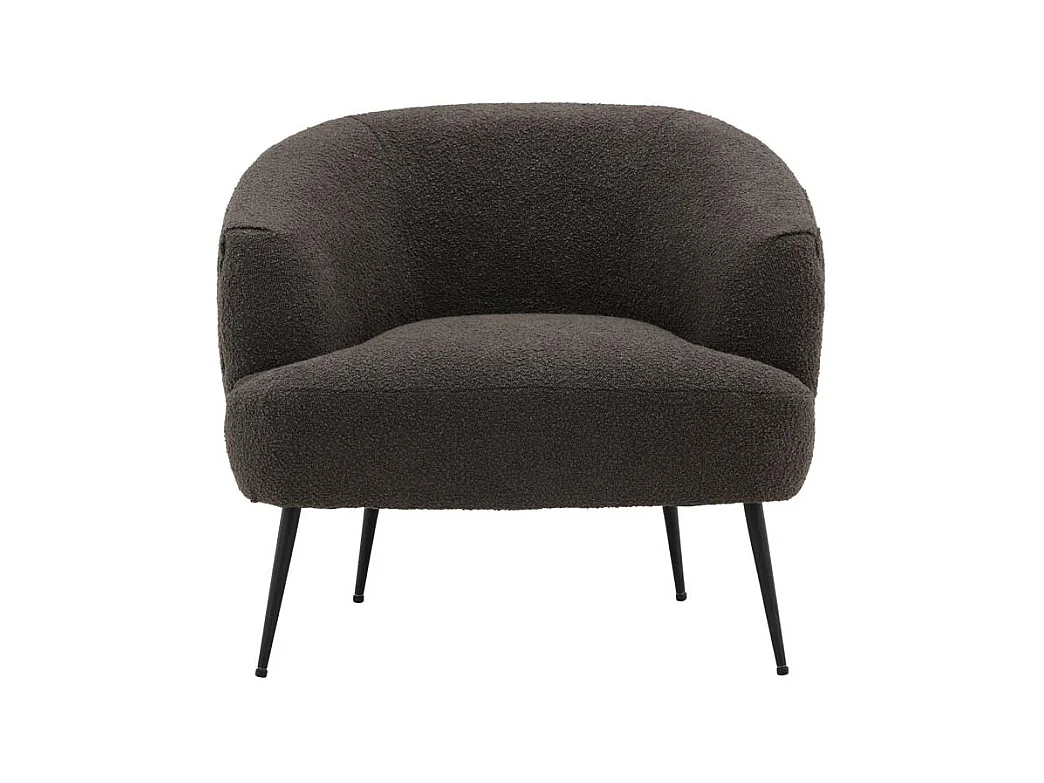 Fauteuil en Tissu Bouclette "Derry" 79cm Gris Foncé