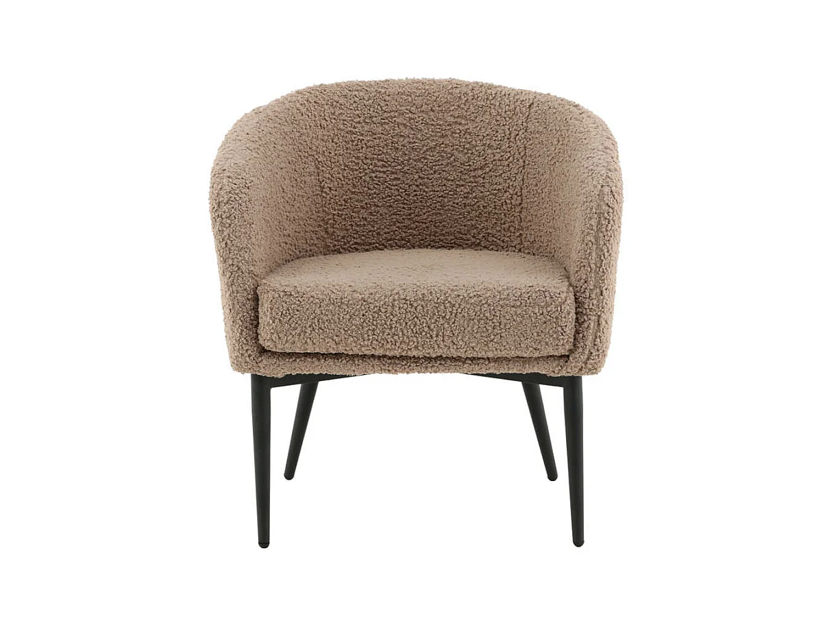Fauteuil Bouclette "Fluffy" 70cm Marron
