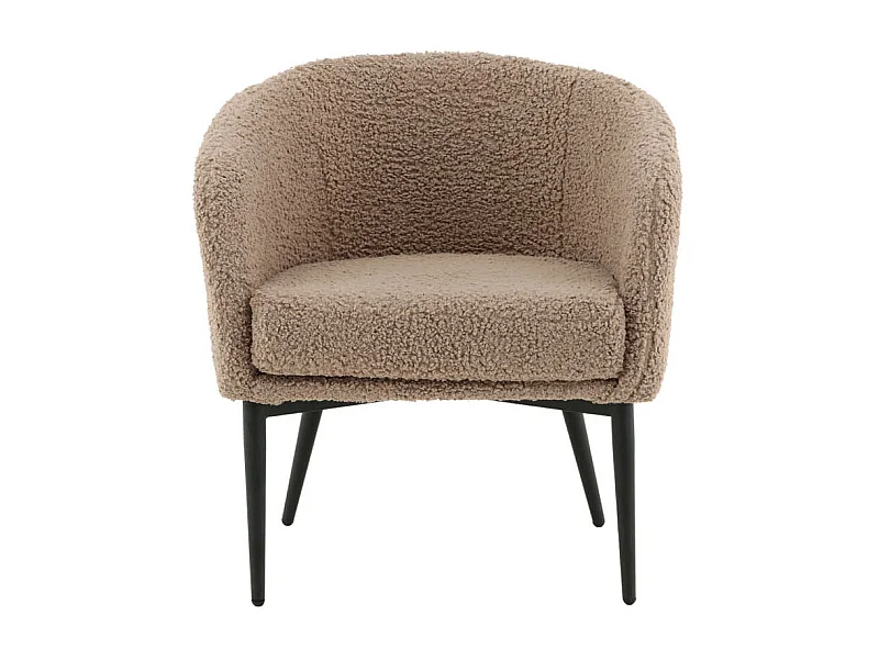 Fauteuil Bouclette "Fluffy" 70cm Marron