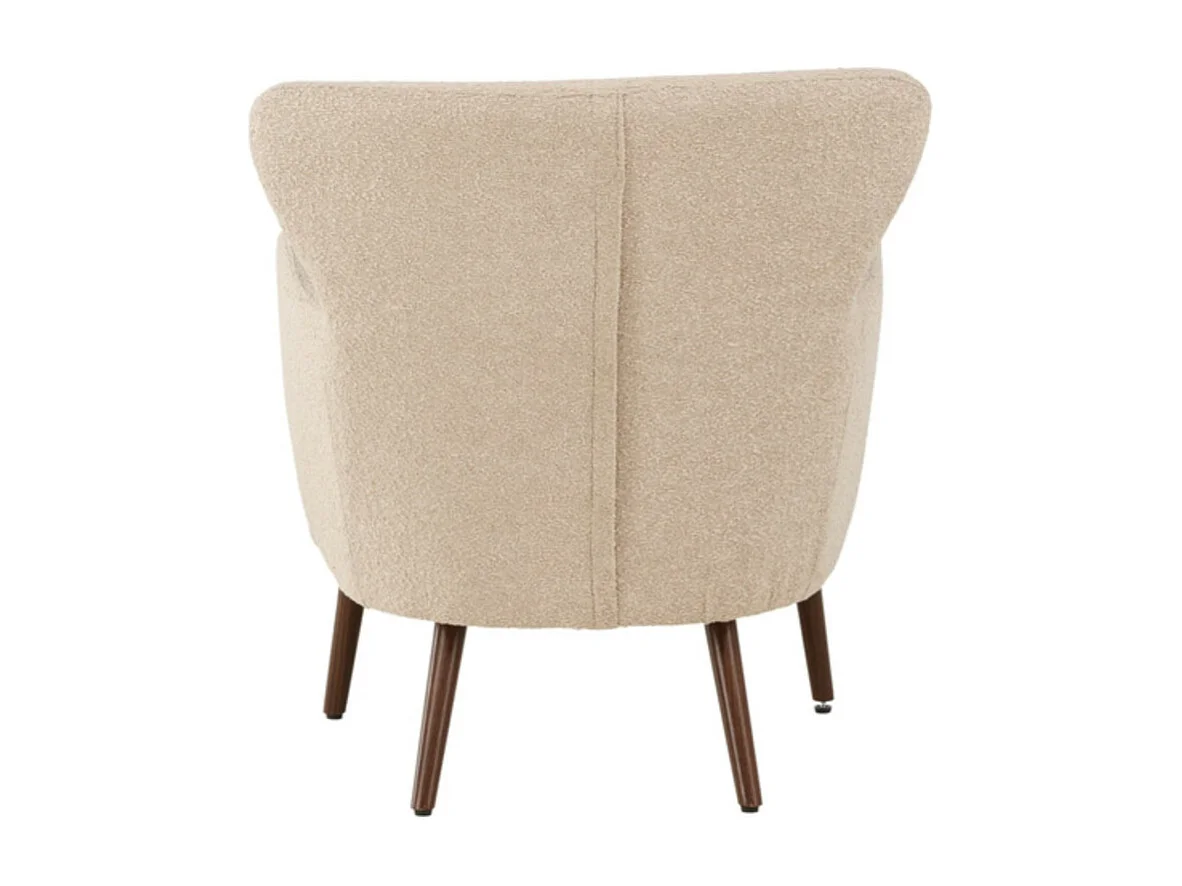 Fauteuil Design Bouclette "Lincoln" 85cm Beige