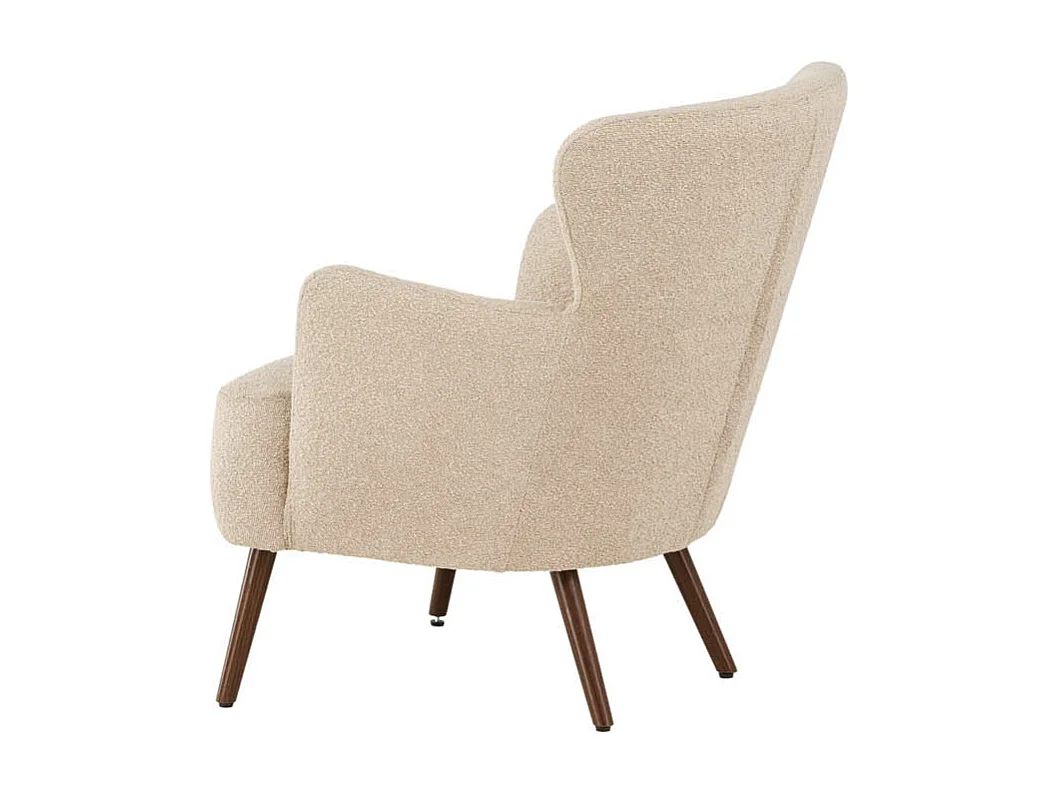 Fauteuil Design Bouclette "Lincoln" 85cm Beige
