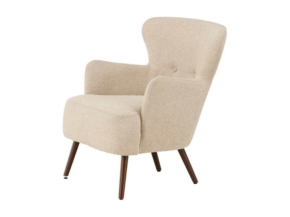 Fauteuil Design Bouclette "Lincoln" 85cm Beige