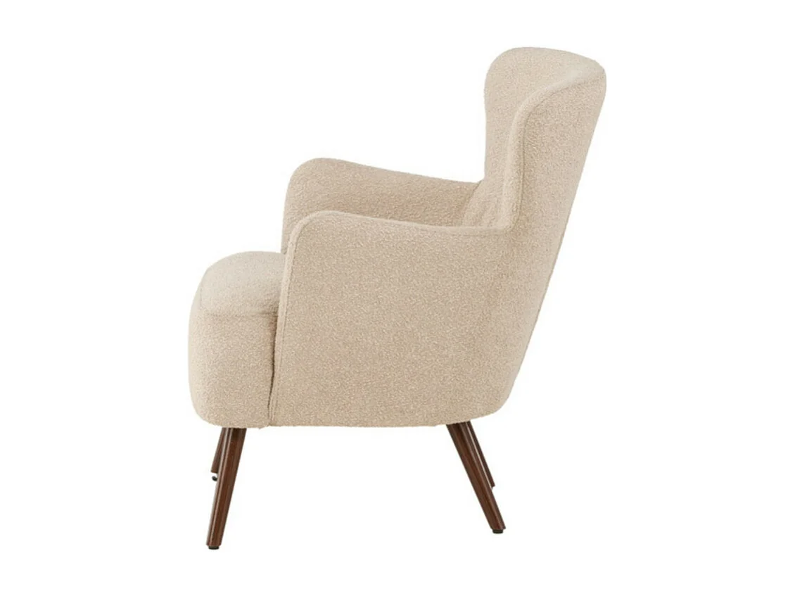 Fauteuil Design Bouclette "Lincoln" 85cm Beige