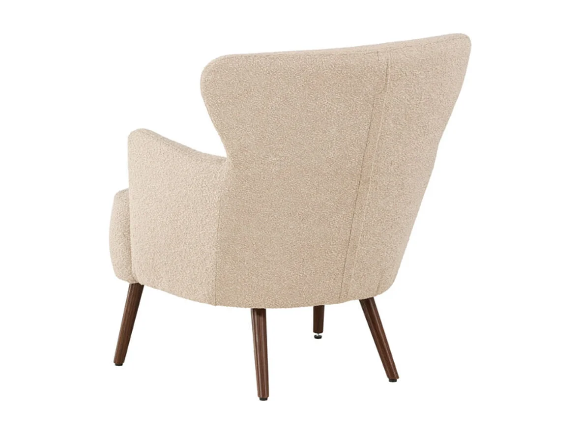 Fauteuil Design Bouclette "Lincoln" 85cm Beige