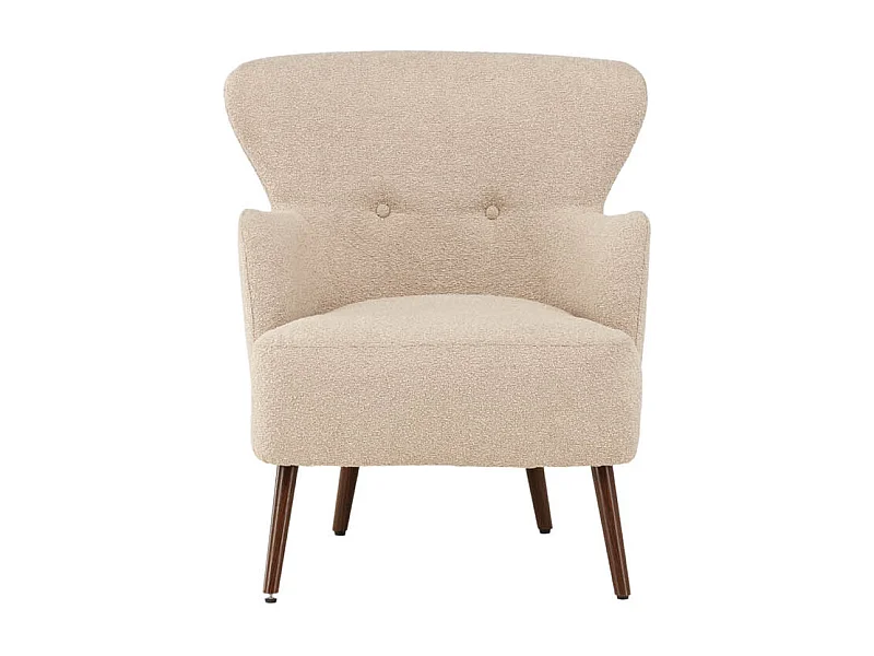 Fauteuil Design Bouclette "Lincoln" 85cm Beige