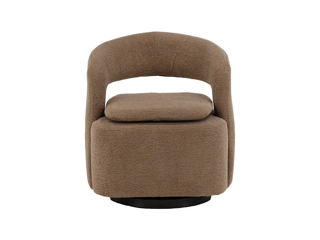 Fauteuil Design Bouclette "Laurel" 75cm Marron