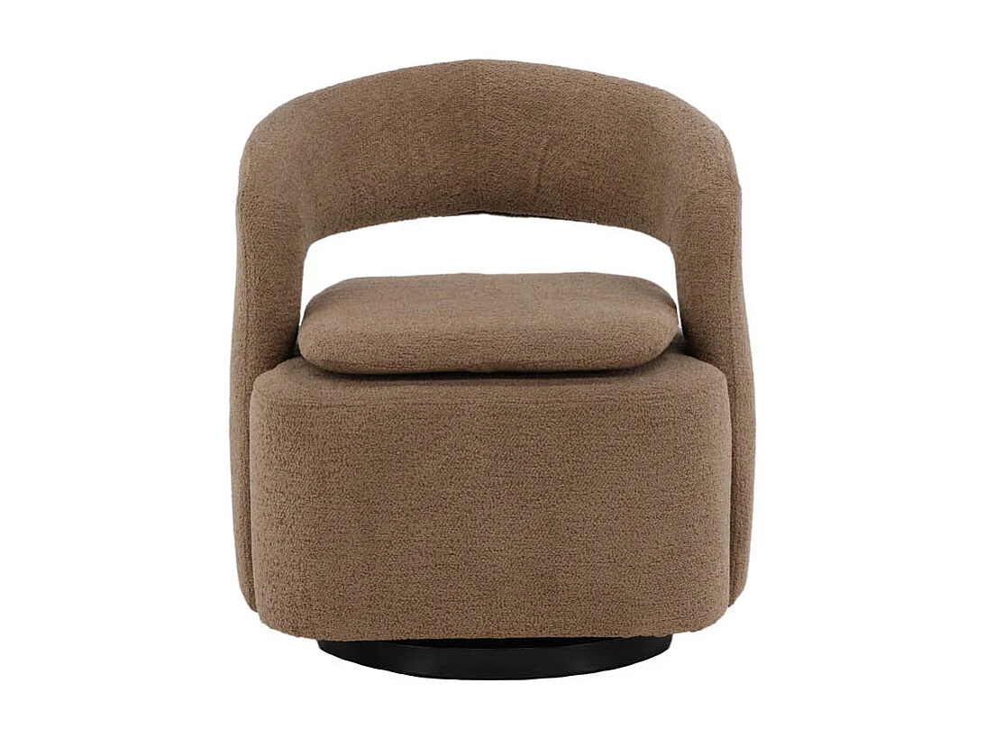 Fauteuil Design Bouclette "Laurel" 75cm Marron