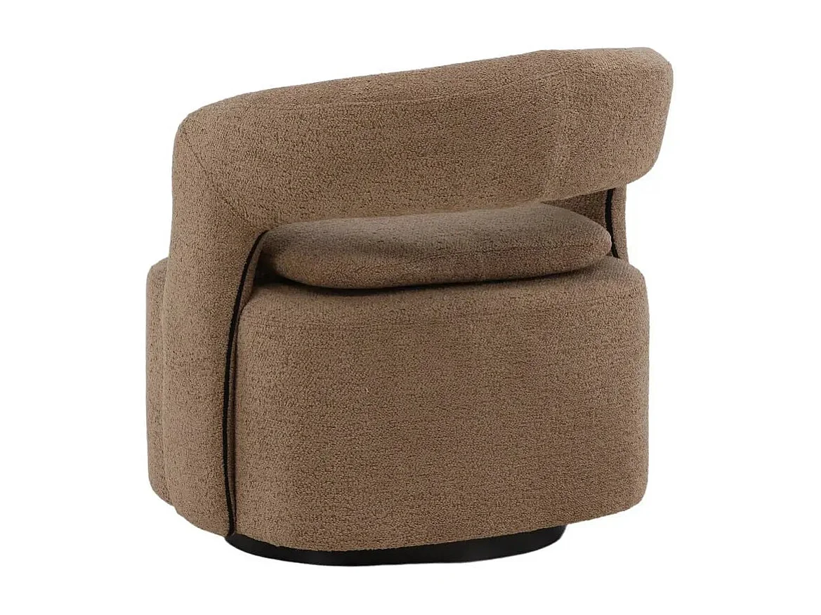 Fauteuil Design Bouclette "Laurel" 75cm Marron
