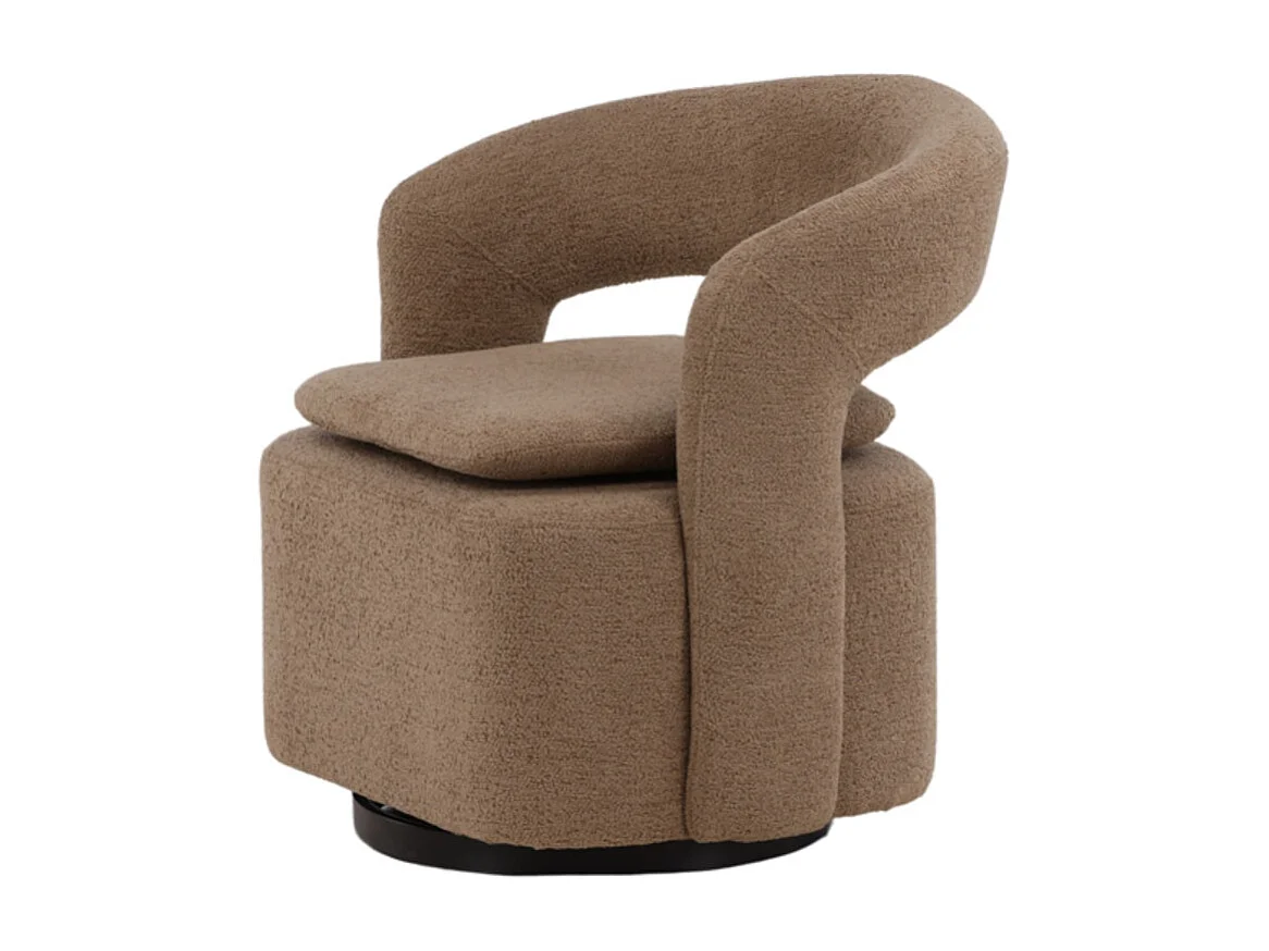 Fauteuil Design Bouclette "Laurel" 75cm Marron