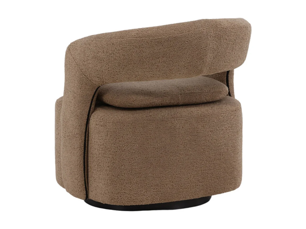 Fauteuil Design Bouclette "Laurel" 75cm Marron