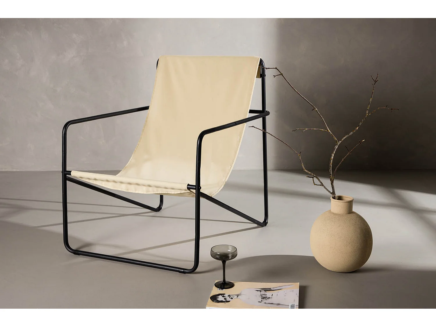 Fauteuil Design "Vernon" 87cm Beige